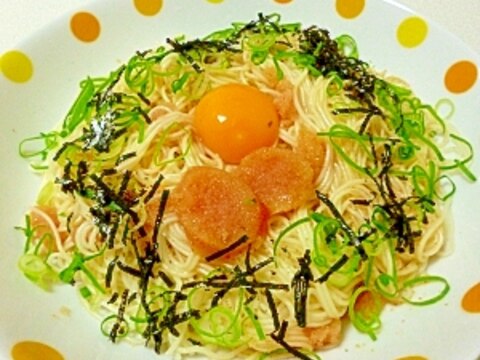 そうめんdeめんたいカルボナーラ♪